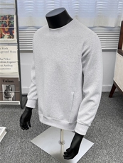 假模圆领无帽卫衣男秋季2025新款宽松长袖男A436-5113-P55，男装卫衣，电商A436