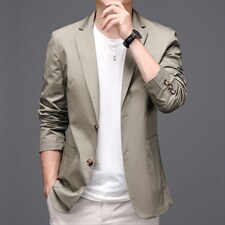 BW6806钱塘2020-2秋季新款中年男士商务休闲纯棉西服薄款外套P205，男装西服，钱塘207-2