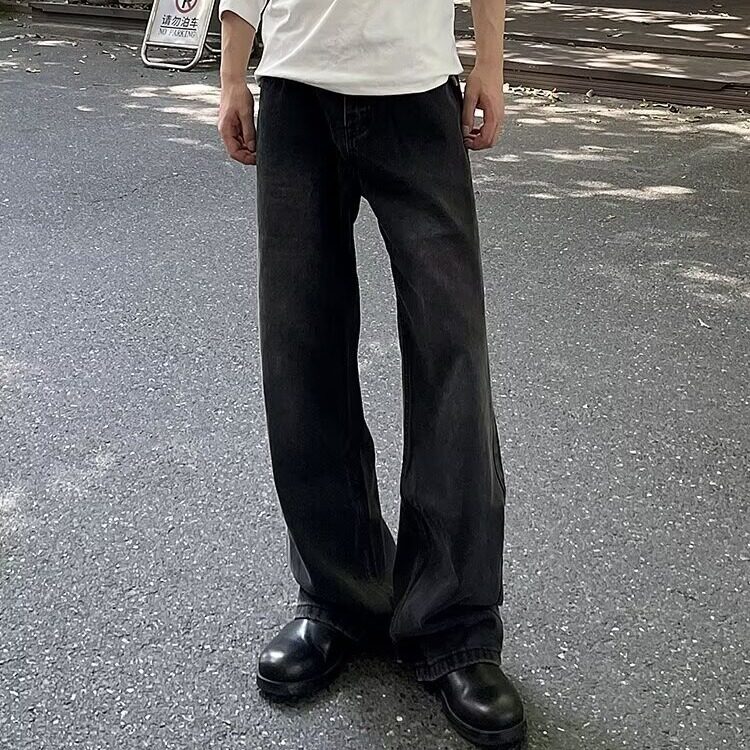 复古做旧水洗直筒牛仔裤男女宽松休闲百搭阔腿长裤N0062-P57,男装牛仔裤,星座208-5
