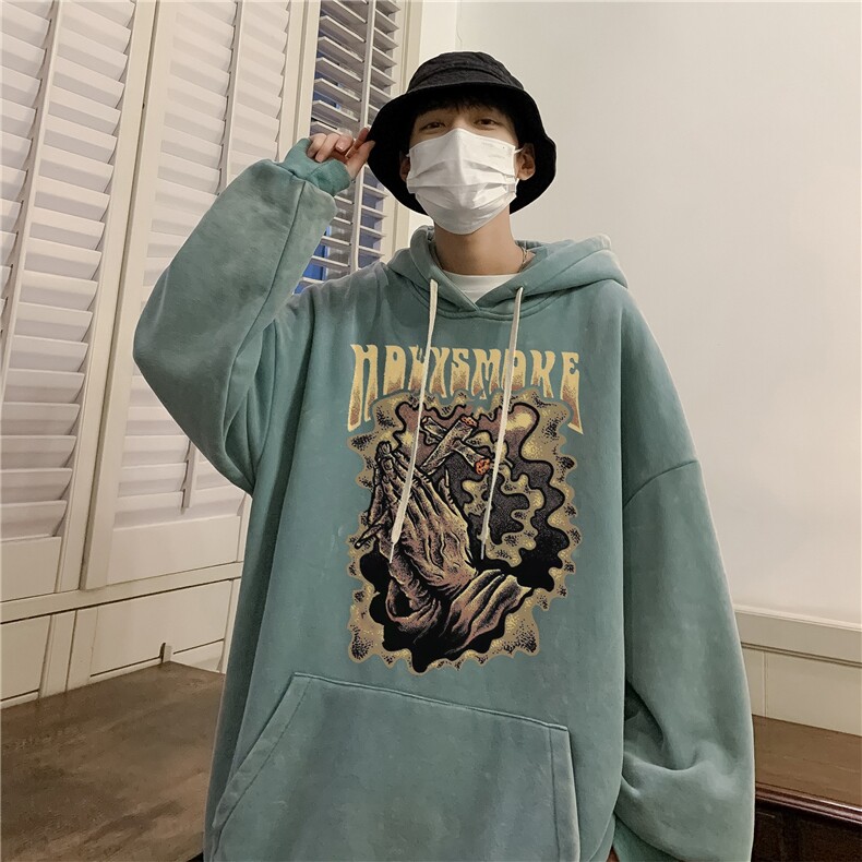 新款秋冬港风宽松连帽套头卫衣X5663-常规P70控88-加绒P80控98,男装卫衣,电商A061-1