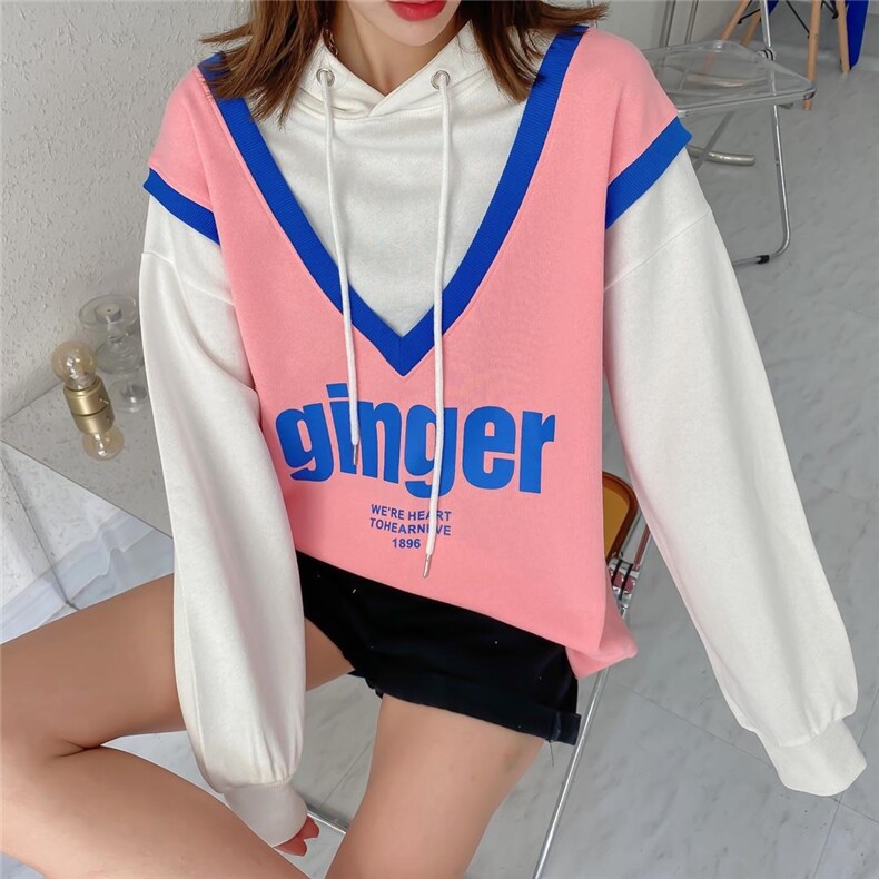 拼接连帽卫衣，女装卫衣/绒衫，NOUSWEETY 诺小姐衣橱