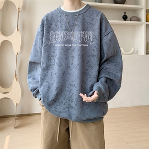 已注册/华棉内景秋冬重磅复古宽松圆领卫衣男WY00730/P35加绒P45图片