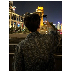 白敬亭同款春秋牛仔外套南瓜图案波点高级夹克男女拉链宽松休闲潮图片