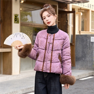 2025年冬季新中式羽绒真狐狸毛新款羽绒服图片