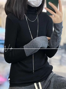 10色羊毛衫打底拼色袖子图片