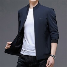 夹克男春秋季2023新款立领纯色外套中年男士爸爸装潮流上衣男装，男装夹克，电商B212（原钱塘6029）