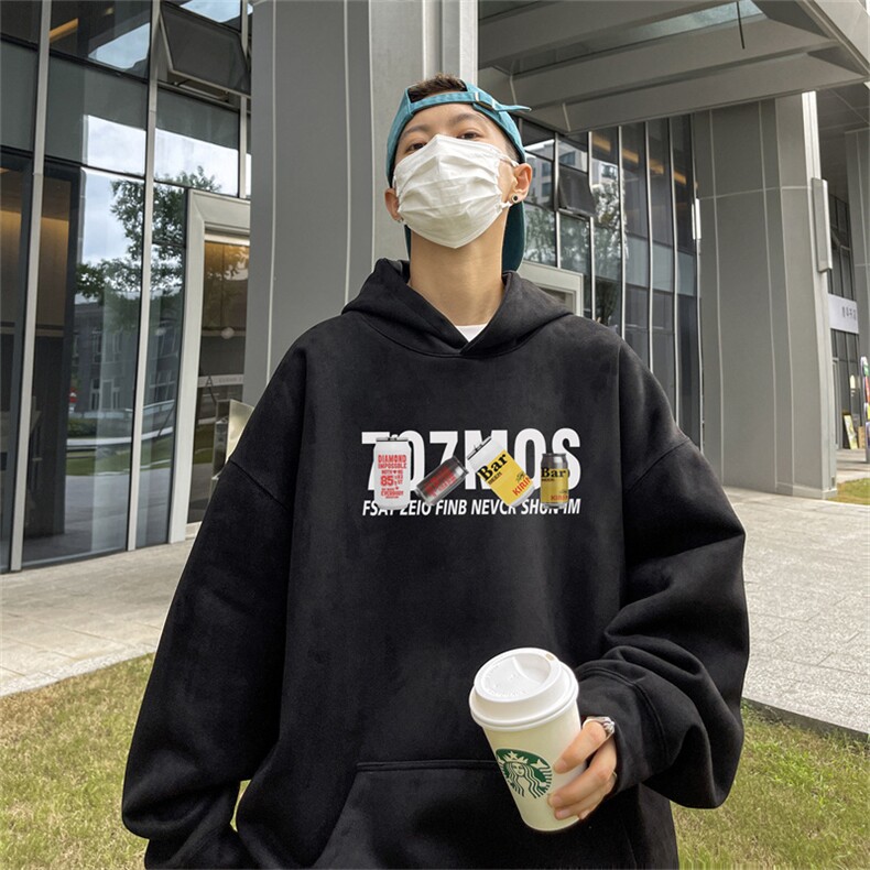23/秋季360G麂皮绒印花宽松休闲连帽卫衣JWY3269P50控69,男装卫衣,电商B370