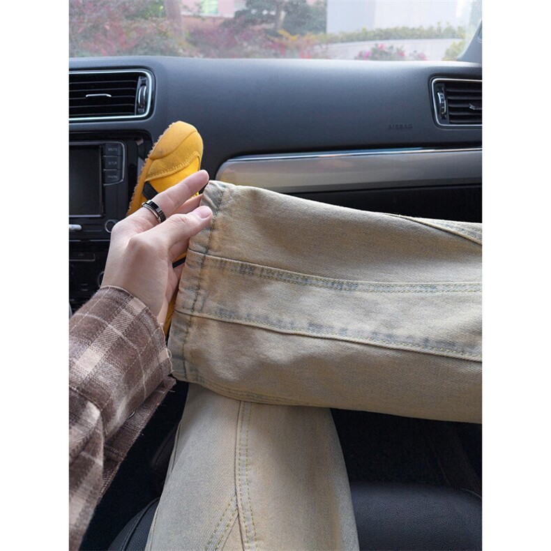 B221美式ins高街暗黑小众拼接修身牛仔裤LK24157-P60控78,男装牛仔裤,电商B221