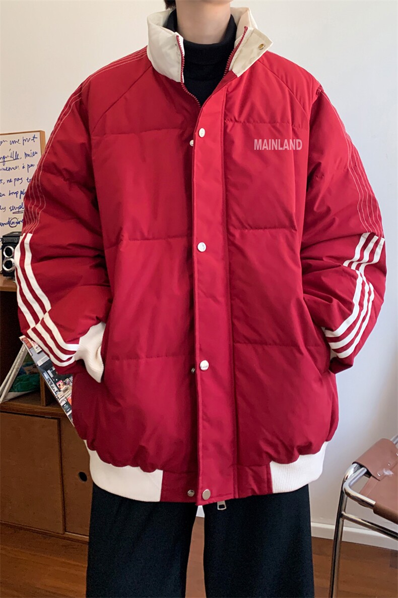 ！2024冬季新款男士撞色立领棉衣加厚保暖棉服外套MY211特P80,男装棉衣,电商B220