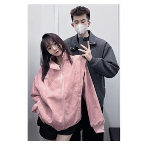 悟空有货美式复古立领机车皮衣外套男潮牌春秋宽松美拉德夹克图片