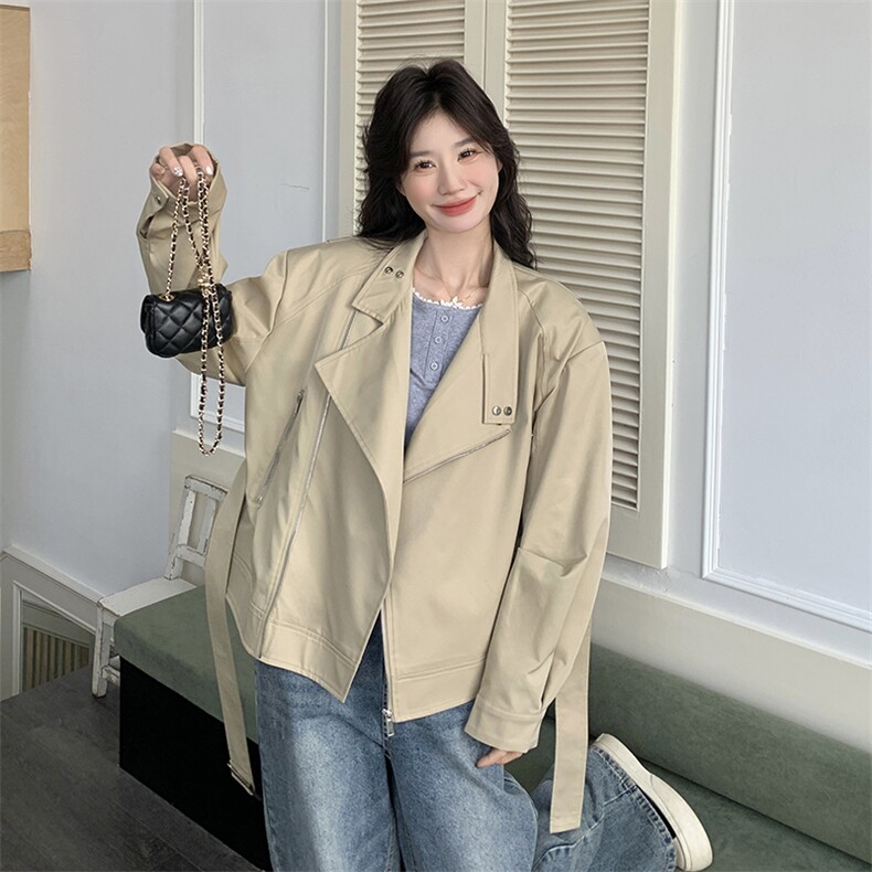 明星同款气质短款外套女春秋2025新款英伦风设计感小个子时尚风衣,女装短外套,浙宝220