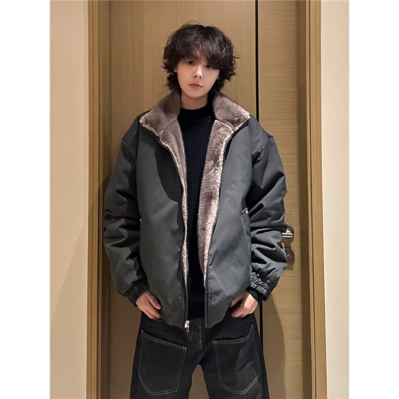 AA1974P105立领座山雕外套棉服冬季加厚双面穿棉衣夹克,男装夹克,电商B323A