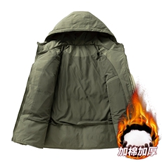 3D男女冬季加绒加厚假两件连帽保暖棉服大衣A406MY829P108，男装棉衣，星座309（原A406）