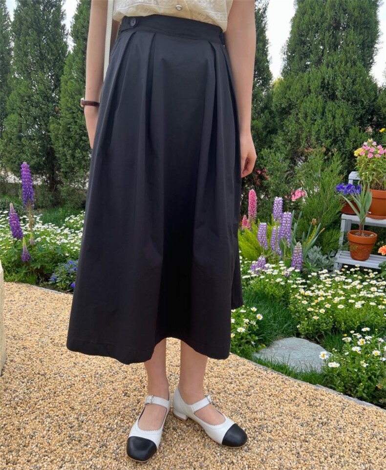 两扣半裙，女装半身裙，唯品