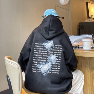 特P43控78 秋季360G麂皮绒印花宽松休闲连帽卫衣JWY3260图片