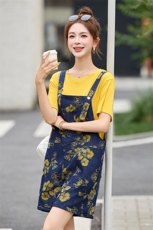 牛仔背带裤短裤女小个子夏季宽松百搭连体裤学院风薄款休闲吊带裤，商品下架区，韩然一族