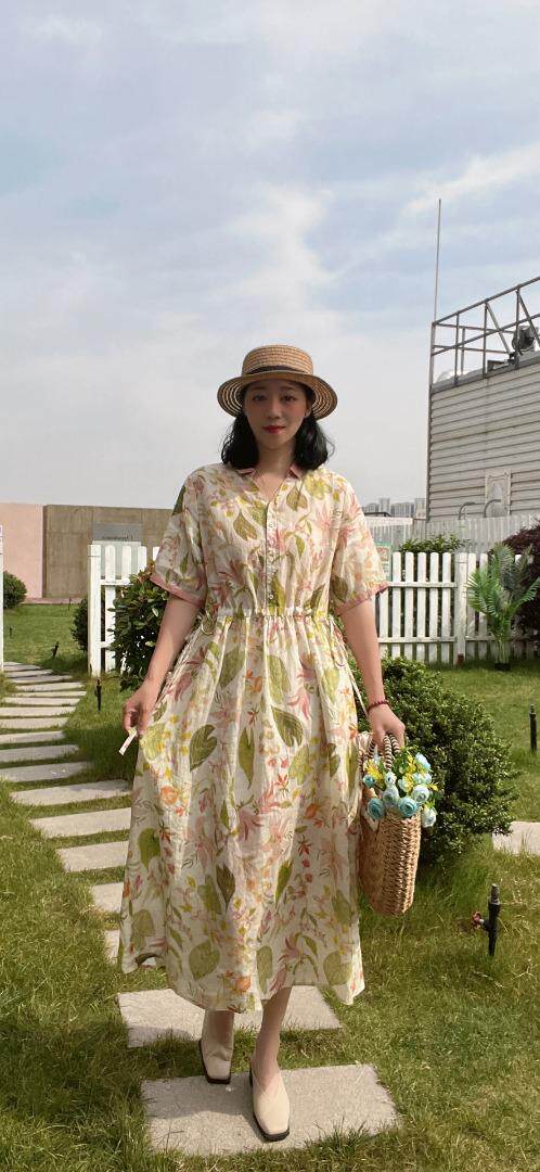 纯苎连衣裙小衫裤子裙子衬衣 时尚风 风淑女风休闲风，女装连衣裙，川哲