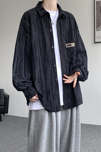 衬衫男春季新款港风宽松大码灯芯绒扎染长袖衬衣CS3097-P42图片