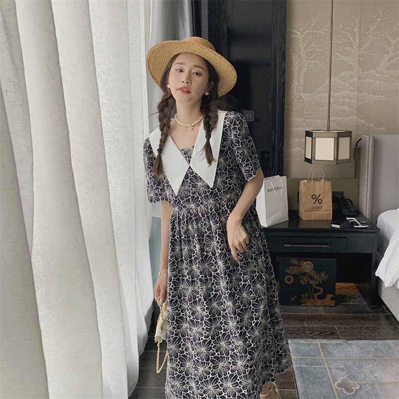 新品[重工]镂空刺绣复古V领连衣裙2C075-133-P135控188,女装连衣裙,菡迪欧娜