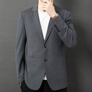 2023秋季新款男士休闲西服男韩版潮流时尚西装中年单西外套服图片
