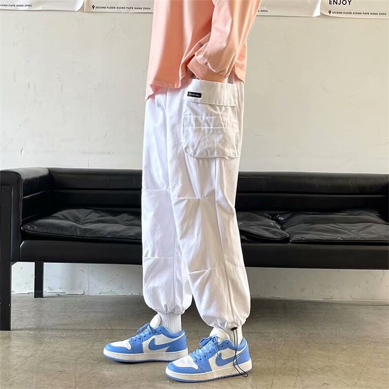 日系工装裤男士夏季宽松ins潮牌韩版潮直筒休闲裤阔腿裤AK342-p35,男装工装外套,星座1008-2