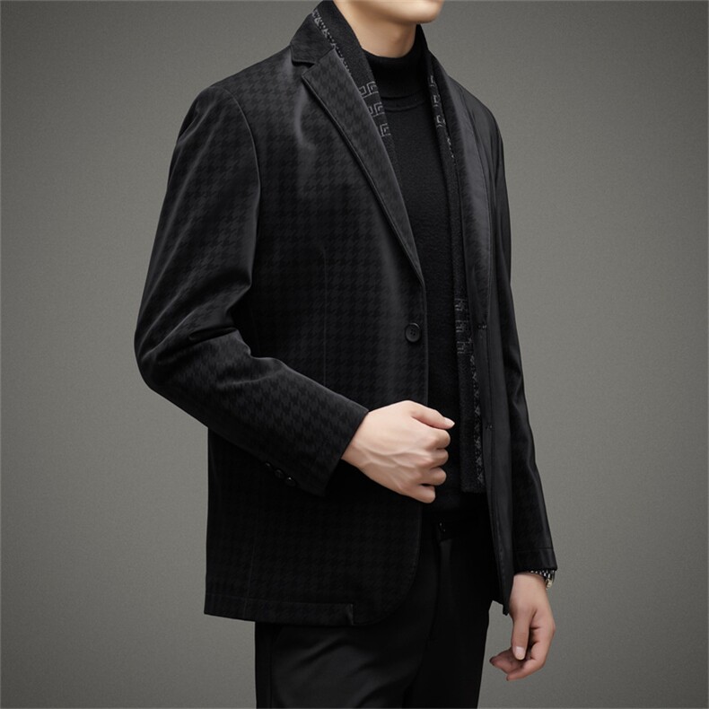 BH2296钱塘2020-2中年男士时尚休闲商务冬季厚款羽绒西服P220,男装西服,钱塘207-2