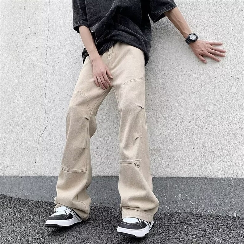 高街潮牌工装裤男夏季美式复古机能风潮流宽松休闲痞帅阔腿长裤,男装休闲裤,星座716-3