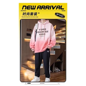 日系渐变连帽卫衣简约百搭气质ins时尚新款慵懒潮流流行原宿文艺图片
