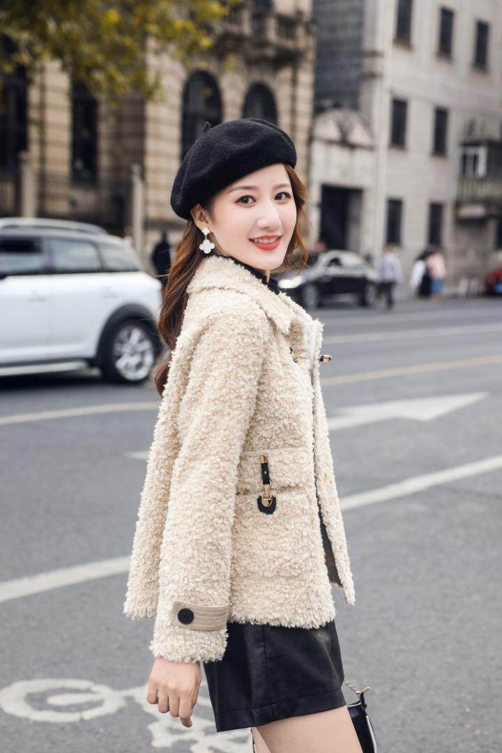 冬季新款颗粒奶咖色淑女外套，其它，水锦红