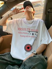 T798纯棉宽松短袖t恤男夏季新款透气休闲圆领体恤衫oversize半袖，男装T恤，星座304A-1