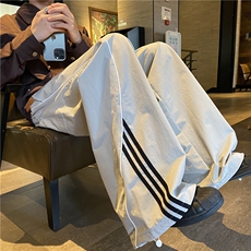 抖音品质春季新款条纹潮流户外宽松休闲裤B315-K25608-特p35控68，男装休闲裤，电商B315