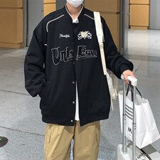 EQ92工装外套男毛巾绣夜光条潮流夹克2024新款秋装P113，男装夹克，电商C306-1