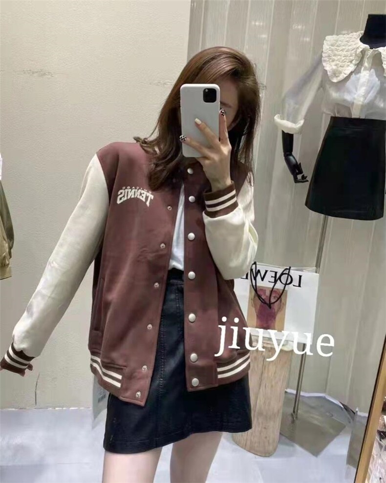 现货秋季新款拼色字母夹克棒球服外套,女装其它,九月