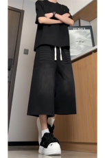 宽松七分裤子男抖音品质夏季美式复古水洗牛仔短裤-A2023TP38控68，男装牛仔裤，电商B241