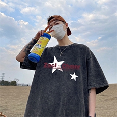 量大优可供抖音视频支持得物品质配合二开美式水洗短袖t恤SX69，男装T恤，电商A486