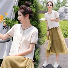 衬衫女夏2025夏季高级感气质减龄显瘦花边撞色短袖上衣，女装衬衫，木子恋