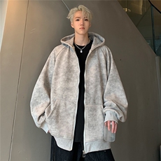 潮牌360克重磅开衫连帽卫衣男女春秋季脏脏款帽衫外套JK91-p78，女装短外套，电商C307A