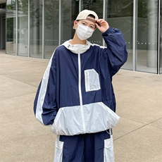 夏季夹克衫防晒服套装运动风撞色时尚防晒衣男XZ514-2-1610-P98，男装防晒衣，星座514-2(原B239)