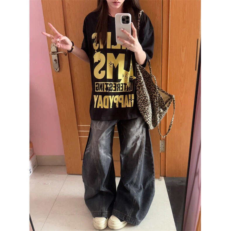 【有货】N1057CC-特P55弯刀牛仔裤男女同款阔腿裤子,男装牛仔裤,星座1007（原301D）