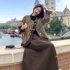 数据好有货复古中式毛呢套装5263P205K318，女装套装/套裙，2C176