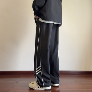 港风三条杠休闲裤宽松运动裤拖地裤束脚裤男KP861P45