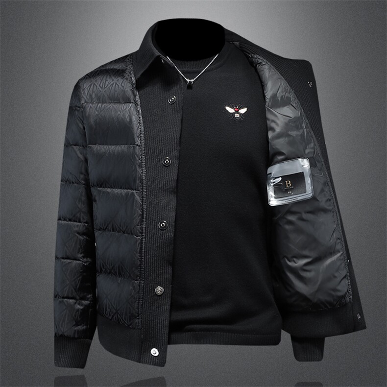 2023冬季90%白鸭绒亮面立领羽绒服镂空,男装羽绒服,钱塘6016-1(原3019)