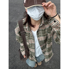 400G磨毛秋冬新款格纹翻领衬衫加厚磨毛格子外套CS316-P45，男装衬衫，星座301C-5
