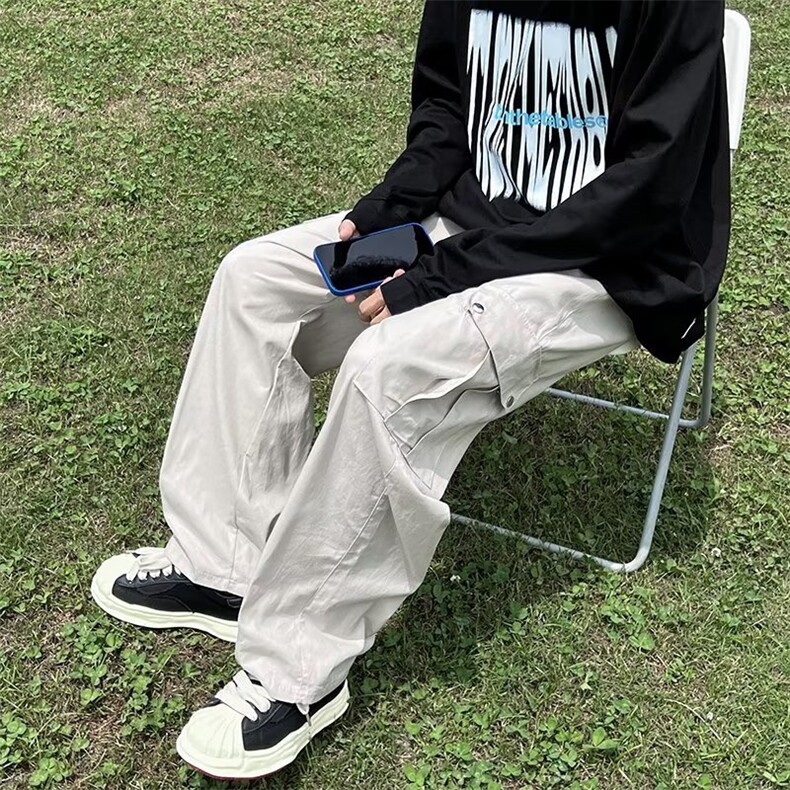 工装裤男潮牌ins春秋季抽绳束脚裤子男韩版G83P42,男装休闲裤,星座1116-2