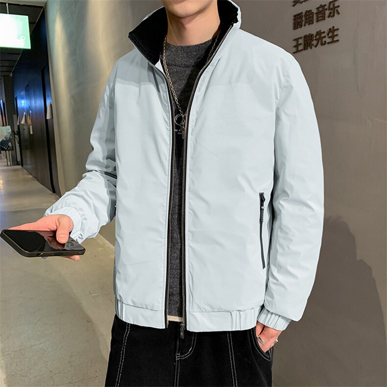 新款男士立领加厚保暖羽绒服冬季中青年男装白鸭绒立领潮流外套，男装羽绒服，电商B212（原钱塘6029）