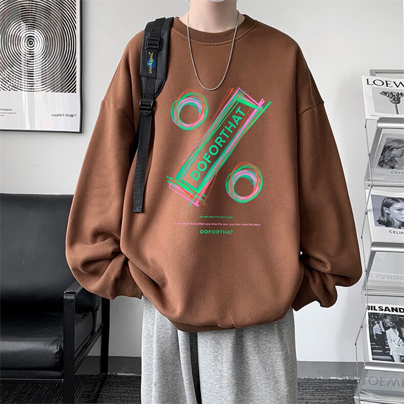 圆领卫衣男大码加厚加绒长袖t恤男S6171-P28加绒款-P33,男装卫衣,电商A040