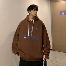 纯棉连帽卫衣男大码运动帽衫宽松薄WY2183-P35，男装卫衣，电商A040