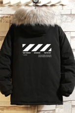 MM48128-P130冬季大毛领衣男士大码加厚袄男服砖墙挂拍，男装棉衣，电商A040A