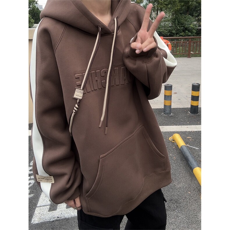 秋季重磅连帽卫衣男宽松休闲钢印外套拼色学生衣服W116-P65控98,女装短外套,星座209-2