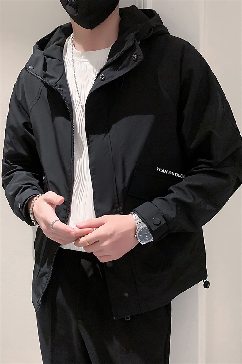 2025新款春季冲锋衣外套男潮牌连帽工装夹克A313-1-8811-P115,男装夹克,电商A313-1